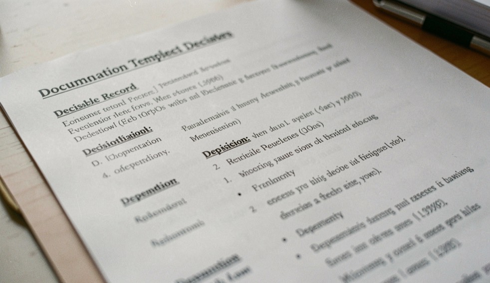 Documentation templates for reusable web project decisions